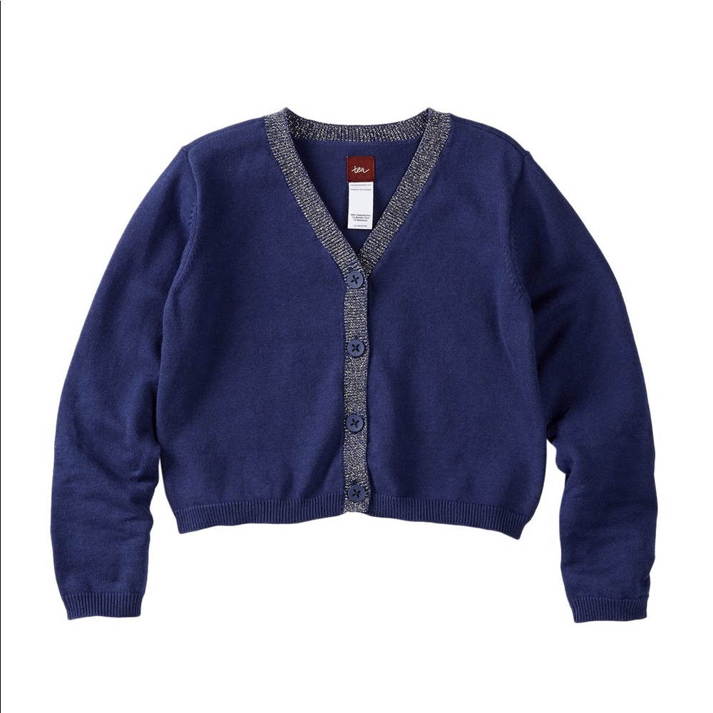 Tea Collection Easy Glitter Trim Cardigan